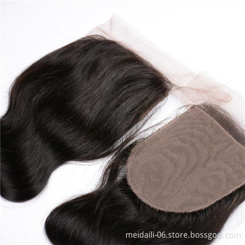 Aliexpress hair natural color cheap price virgin brazilian hair free parting lace closure